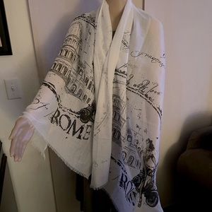 Beautiful, white Rome scarf